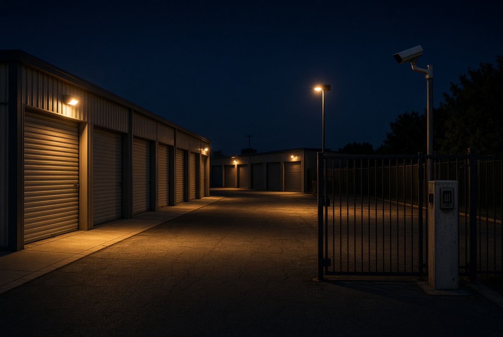 Self-storage facility after hours